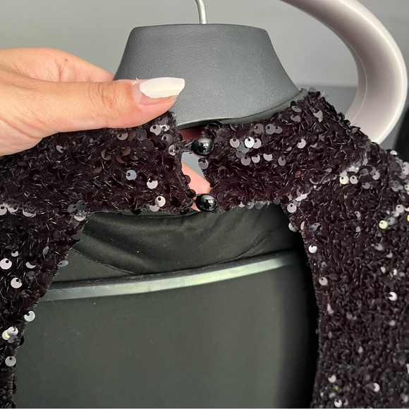 Fashion Nova Black Long Sleeve Sequin Jumpsuit with Open Back - Picture 6 of 10